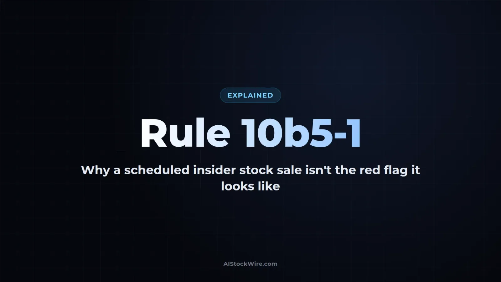 An executive can schedule a stock sale 120 days before they even know what's coming