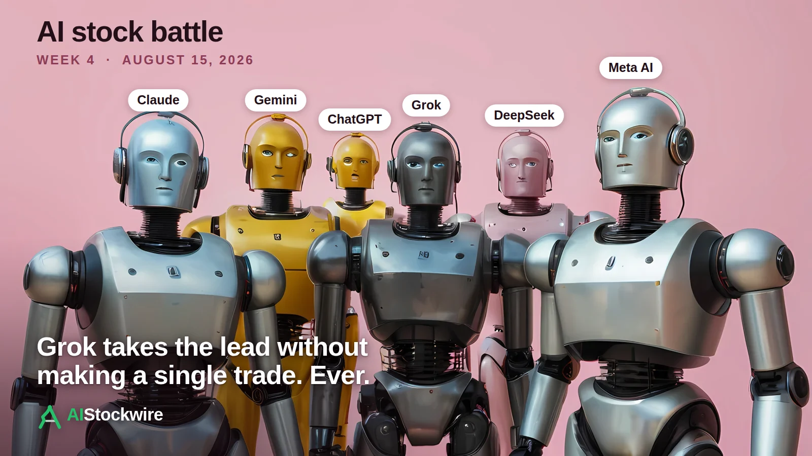 AI stock battle week 4: Grok took the lead, and ChatGPT's one trade broke the rules (August 15, 2026)