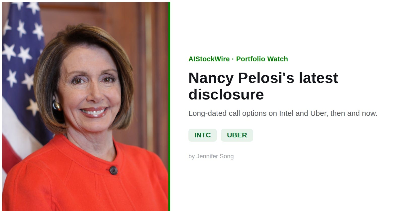 Nancy Pelosi's latest disclosure: Intel and Uber, then and now