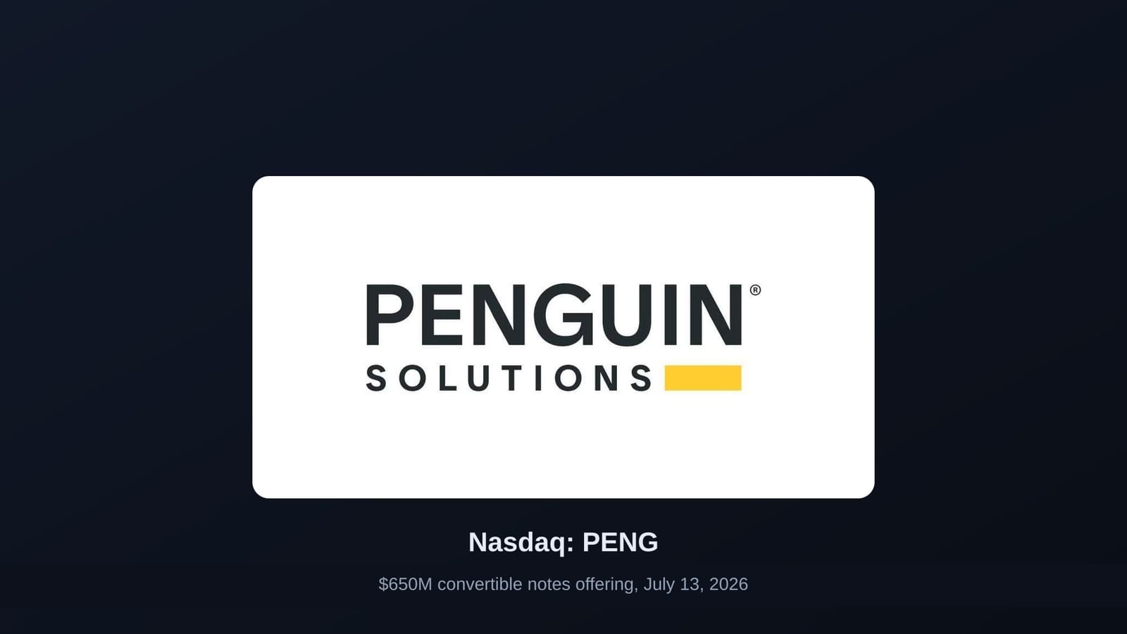 Penguin Solutions (PENG) hit a 52-week high last week. Its own debt sale knocked it down 12% on July 13.
