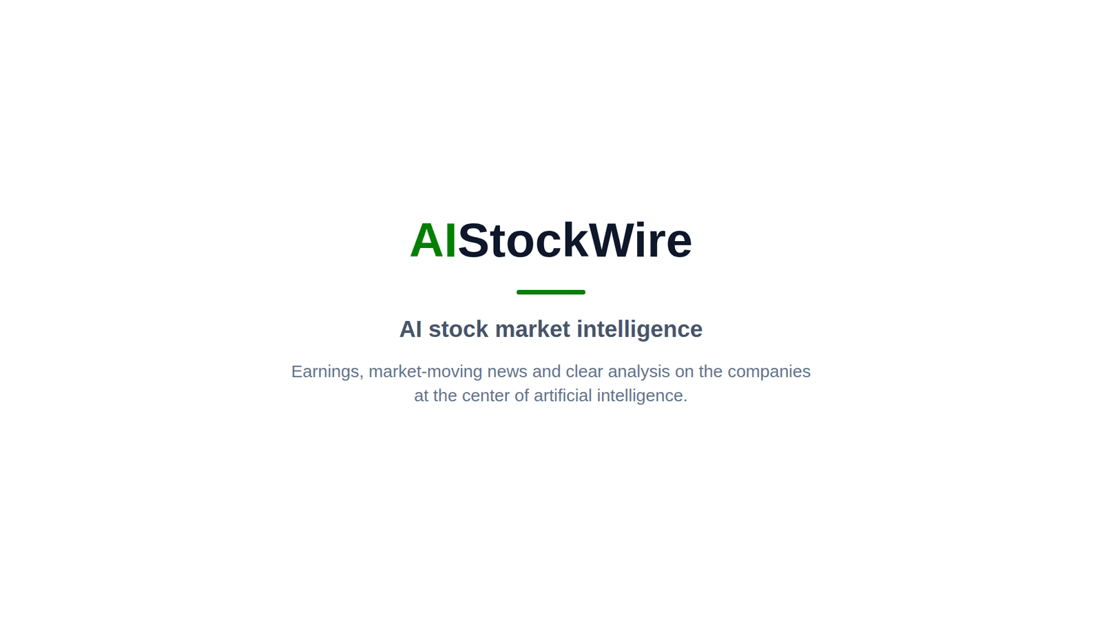 Welcome to AIStockWire